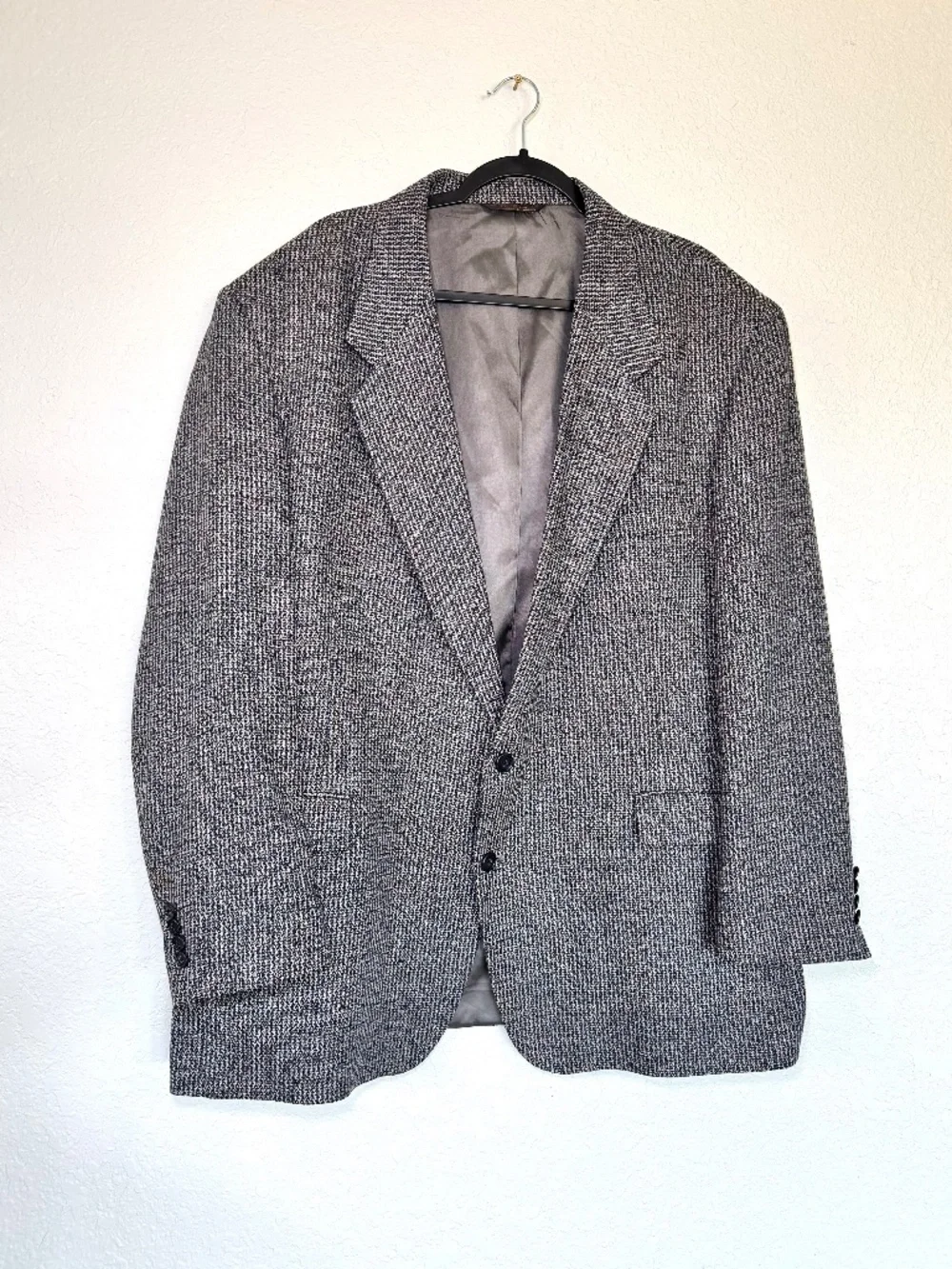 Men of Measure Sport Coat 50L Big & Tall Wool Gray Tweed Acadamia Old Money 90s
